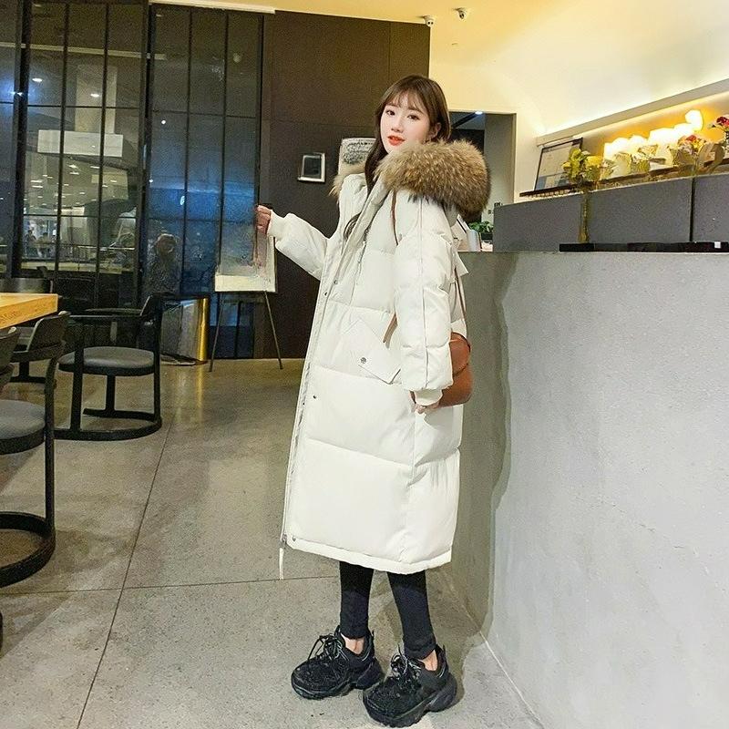 Down Padded Jacket Women's Winter Mid-length Large Size Bread Jacket Loose Padded Jacket Thick Padded Jacket Tide