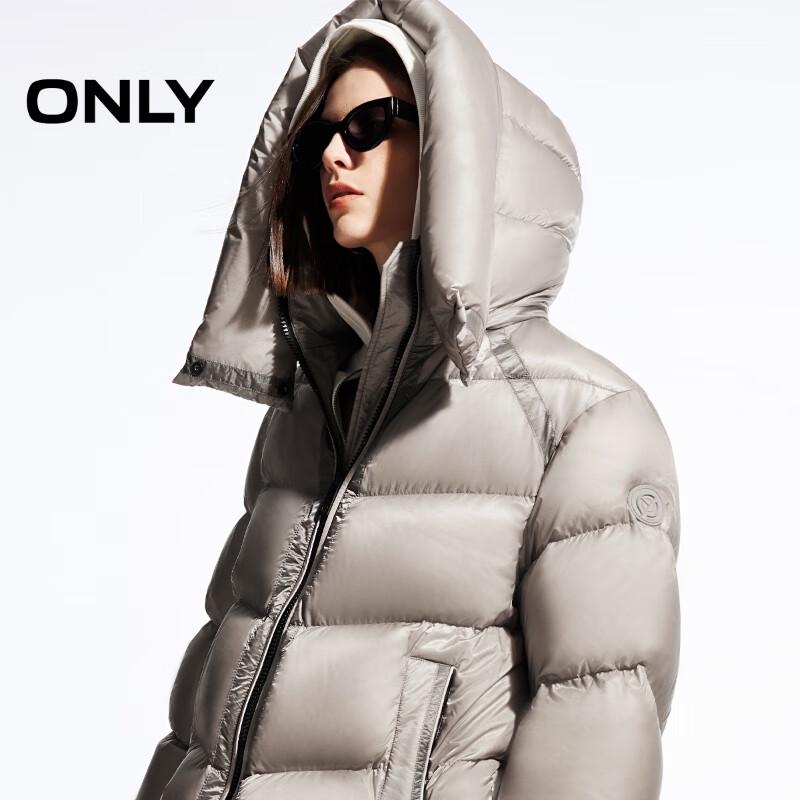 ONLY Women's Hooded 90% White Duck Down Winter Puffer Jacket