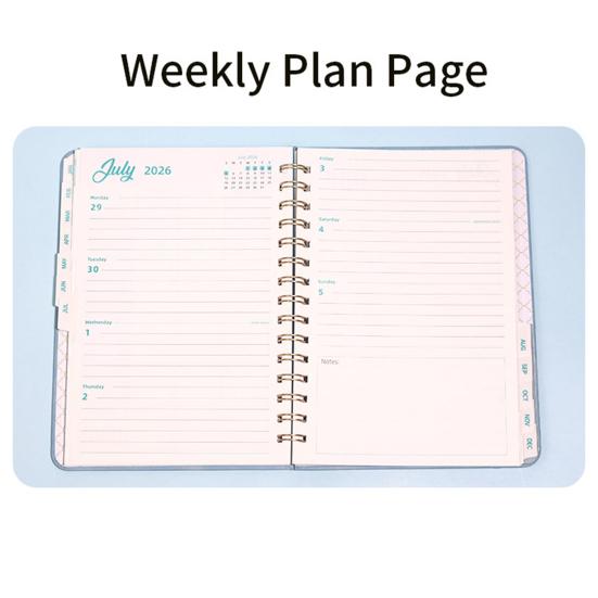 2026 Weekly Monthly Planner Portable A5 Size Agenda Notepad Stylish Design Schedule Book School Supplies