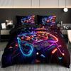 Set Copripiumino Gaming Gamer Matrimoniale, Set Biancheria da Letto Videogiochi per Bambini, Ragazzi, Moderni Ragazzi Cartoni Animati Gamepad Set Copripiumino