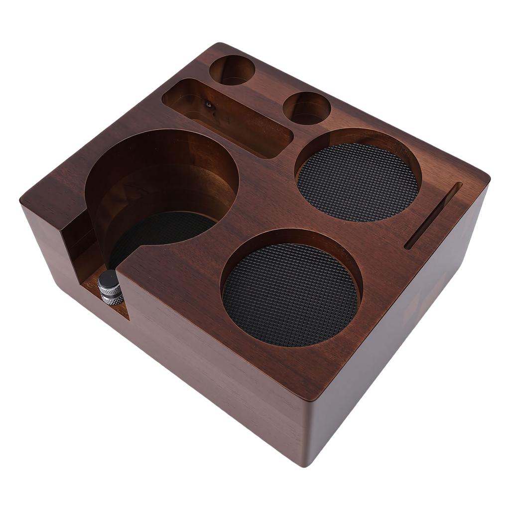 Coffee Tamping Station Portafilter Holder   Wood Coffee Tamper Station Multi Accessory Storage