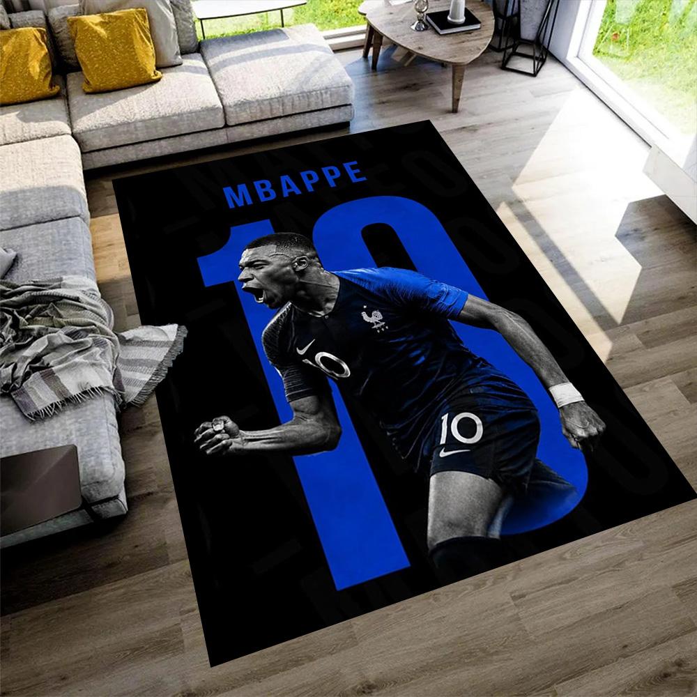 Star Player Kylian Mbappé Floor Mat Design for Living Rooms Bedrooms Decorate Room Balcony Anti-slip Rug Office Home Decor