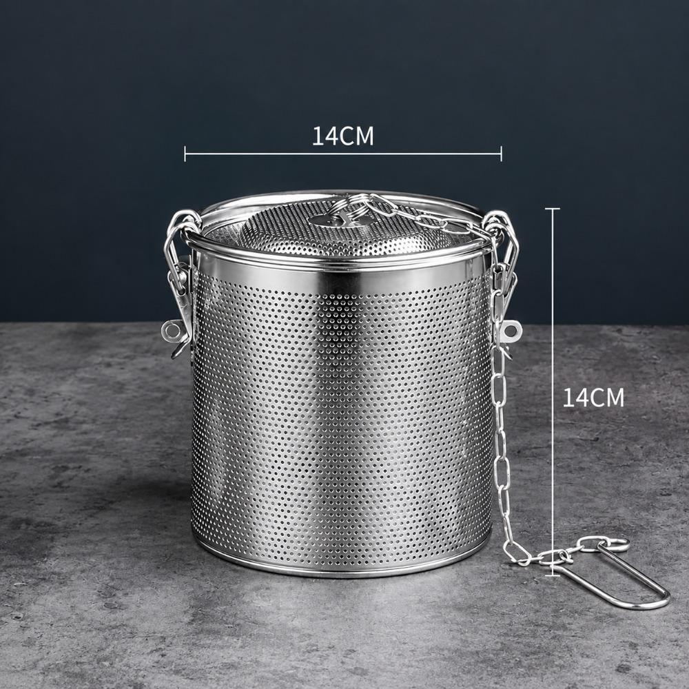 Perforated Stew Seasoning Strainer With Lid Brine Basket Filter Bag  for Braised Cooking