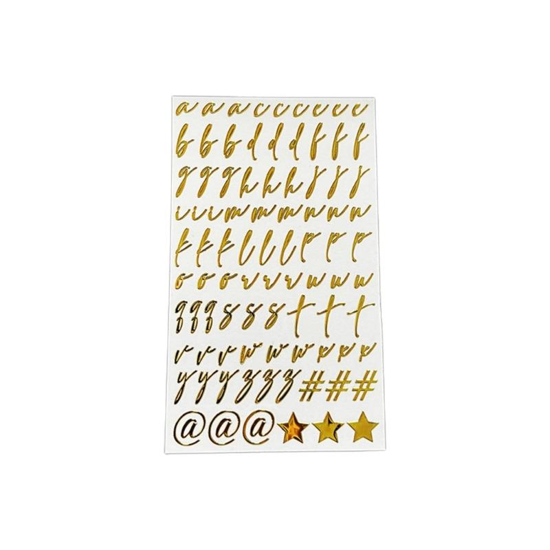 Glitter Alphabets Letter Stickers Ornament Handicraft Art Glitter Self-Adhesive Coppers Alphabets Sticker Gold Color золотой