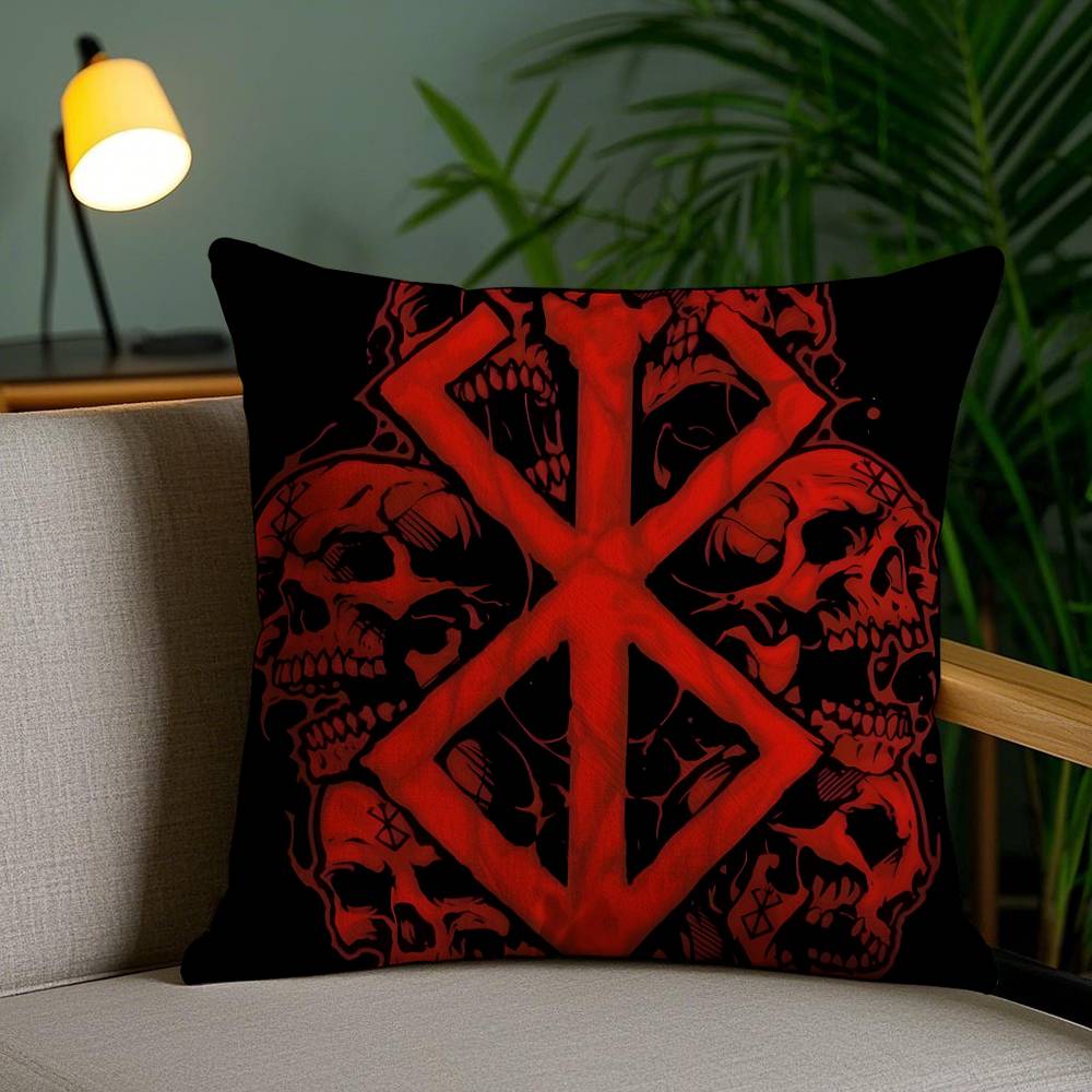 

Fighting Comics BERSERK-Аниме Наволочка Подушка Антиклещевая Наволочка Невидимая молния Шелковистый короткий плюш Чехол на подушку для дивана 12x12Inch