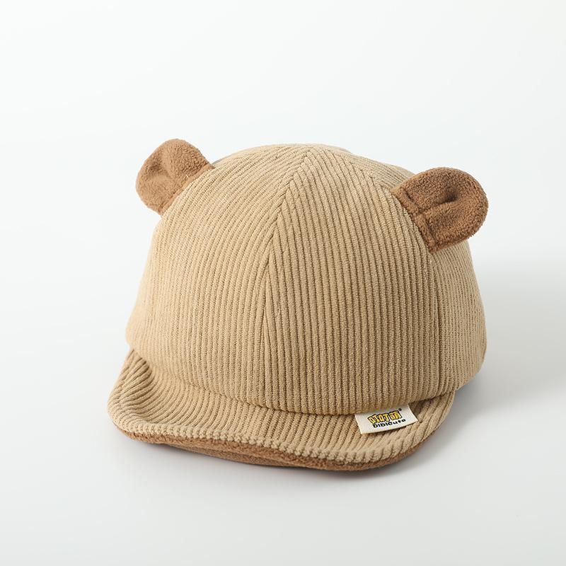 Nuevo Gorro de Bebé de Pana Color Sólido Lindo Orejas de Oso Gorras de Béisbol Ajustables para Recién Nacidos Niños Pequeños Niños Niñas Sombreros para el Sol Invierno Primavera
