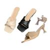 High-heeled cool slippers women's new large-size one-word slippers, simple stiletto fashion slippers