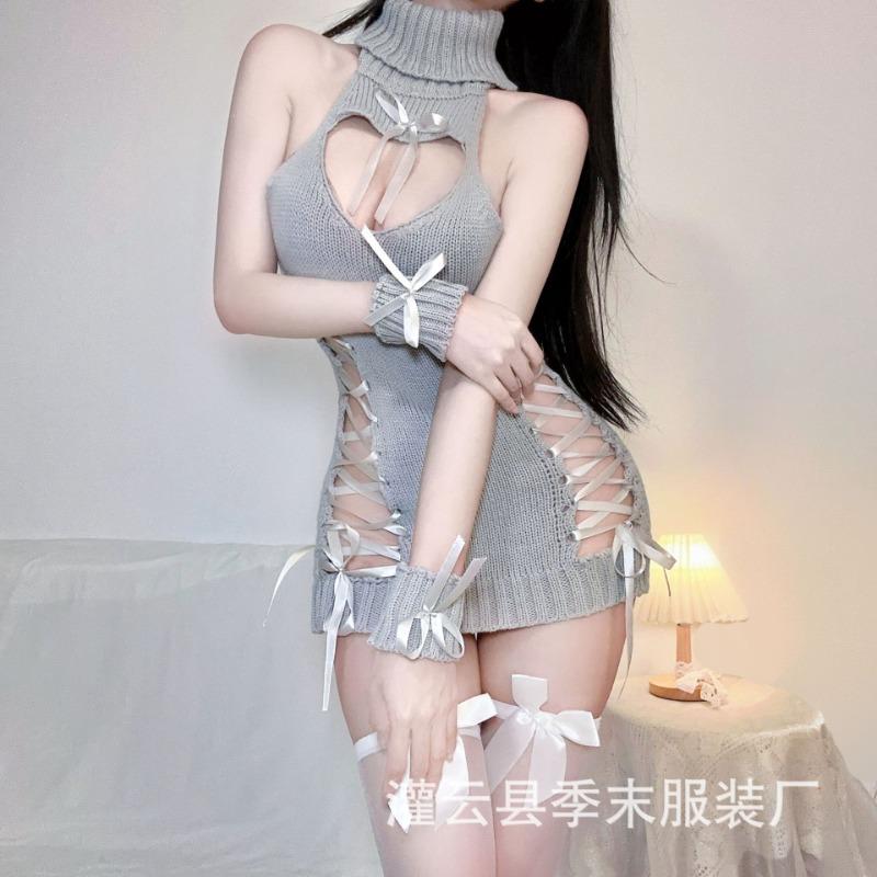 Sex Underwear Pure Desire Sweater Combination Sexy Passion Backless Pure Desire Uniform Temptation Free Desire Suit