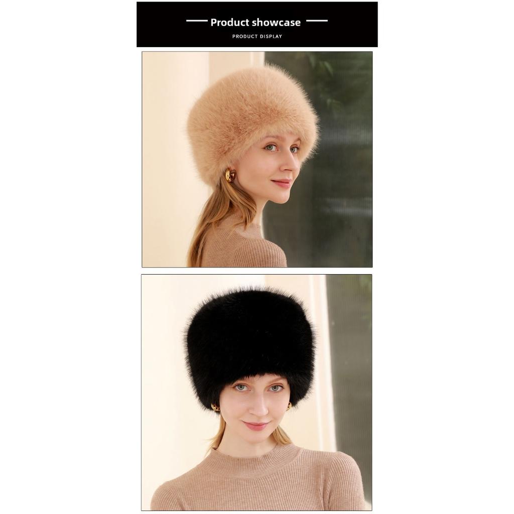 Imitation Fox Fur Grass Autumn and Winter Warm Basin Hat Ear Protection Sweet and Fashionable Korean Version Hat Trendy Women's Outdoor Hat