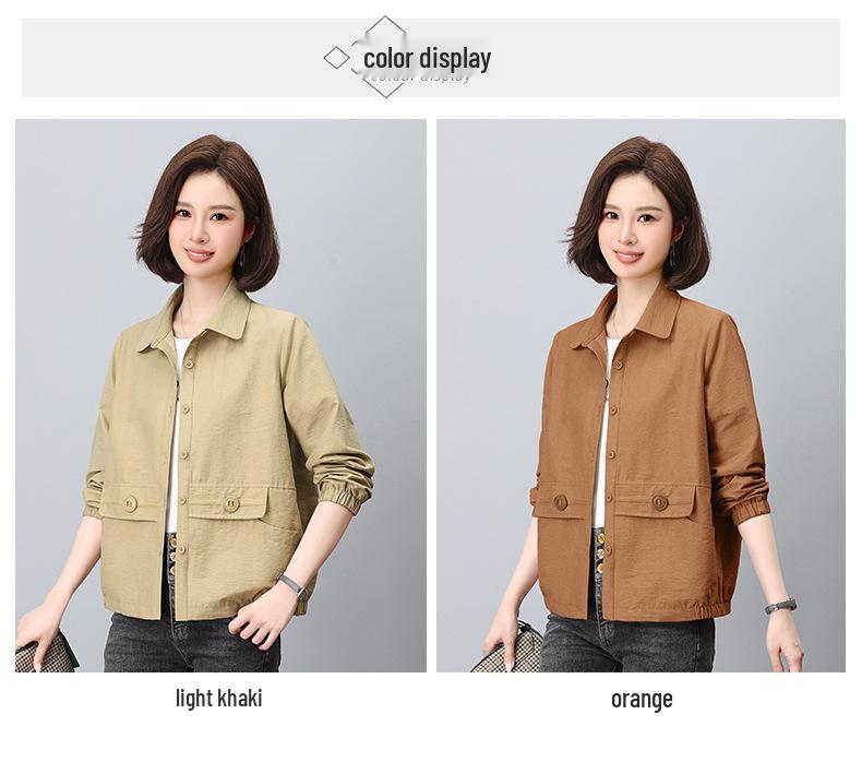 Women's Spring/Autumn Casual Short Jacket 2024 - Korean Style for Middle-Aged Moms