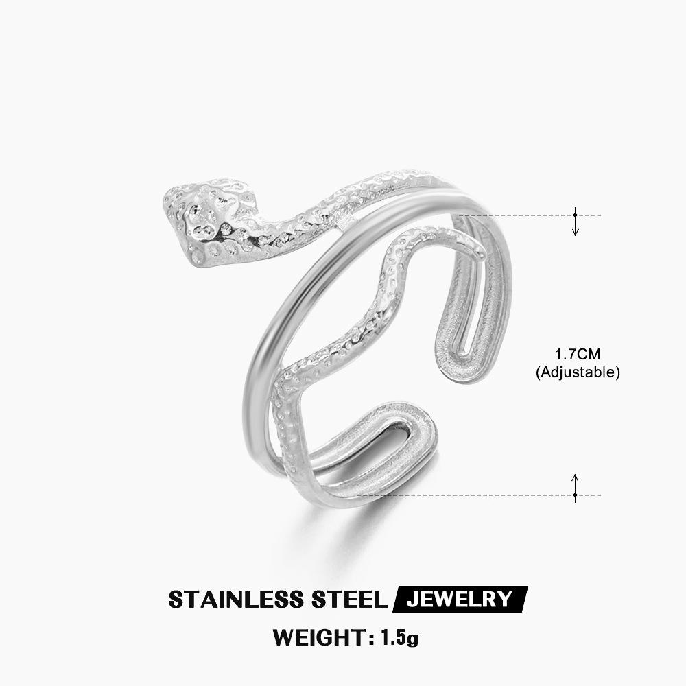 

Snake Rings For Women Men Open Adjustable Ring Vintage Gothic Aesthetic Jewelry anillos mujer resizable