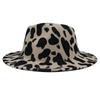 New Six-Color Cow Pattern Top Hat, Men'S And Women'S Color Matching Woolen Big Eave Hat, Jazz Hat, Stage Felt Hat