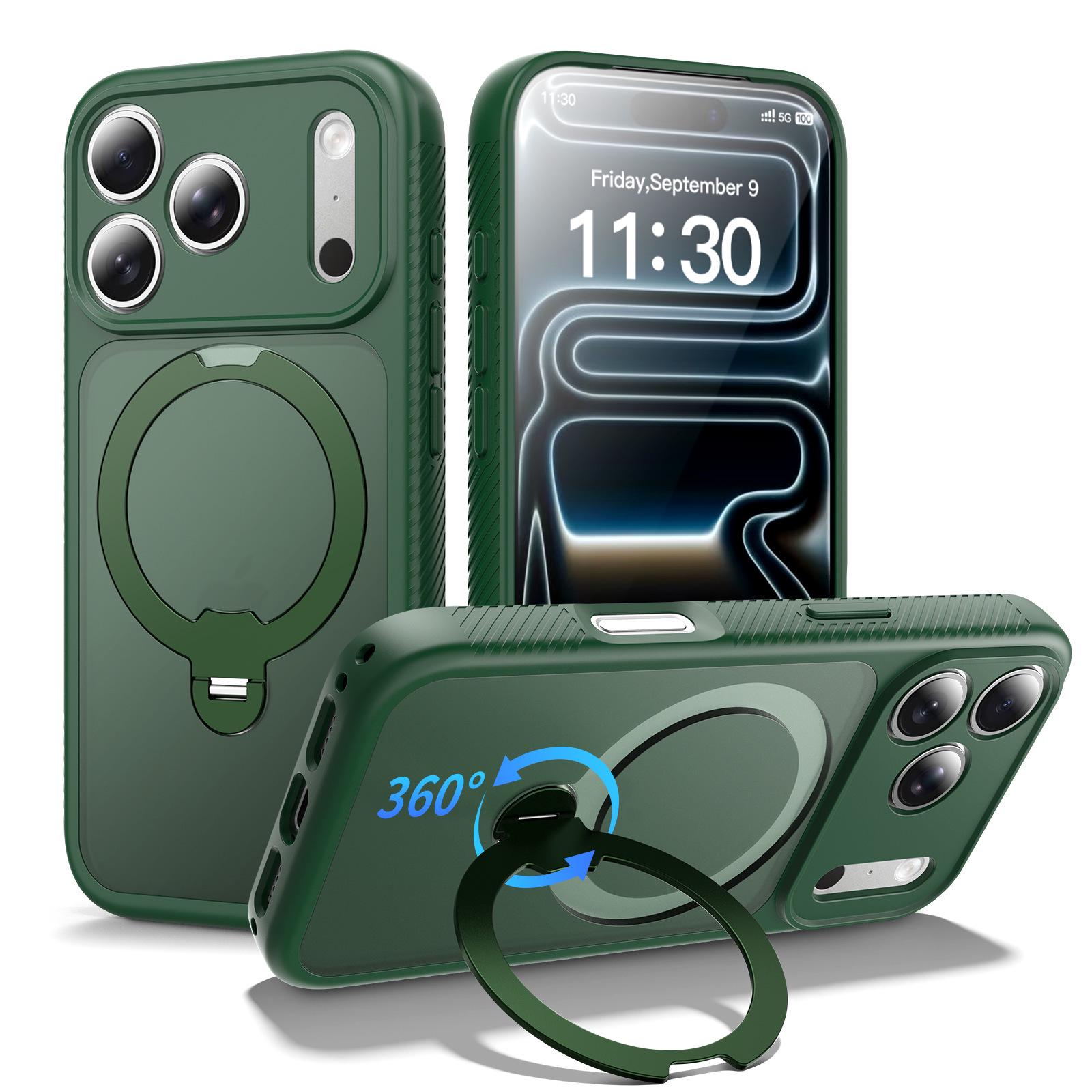 Compatible iPhone 17 Pro Case, 360° Rotating MagSafe with Sound Damping and Apple 16 Stand. iPhone 16 Pro