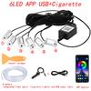 Flexible EL Wire Lights with App Control Ambient Atmosphere Strip Light Decorative Lamps 12V Car Interior Neon RGB Led Strip