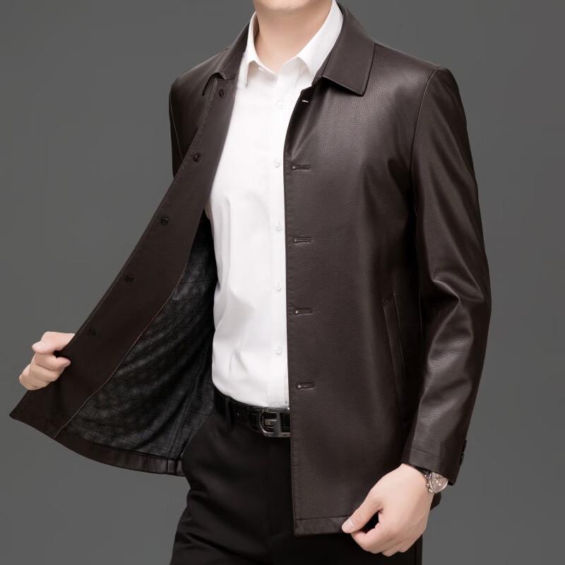 

Мужская повседневная куртка из ПУ кожи с лацканами Fengxun 2XL