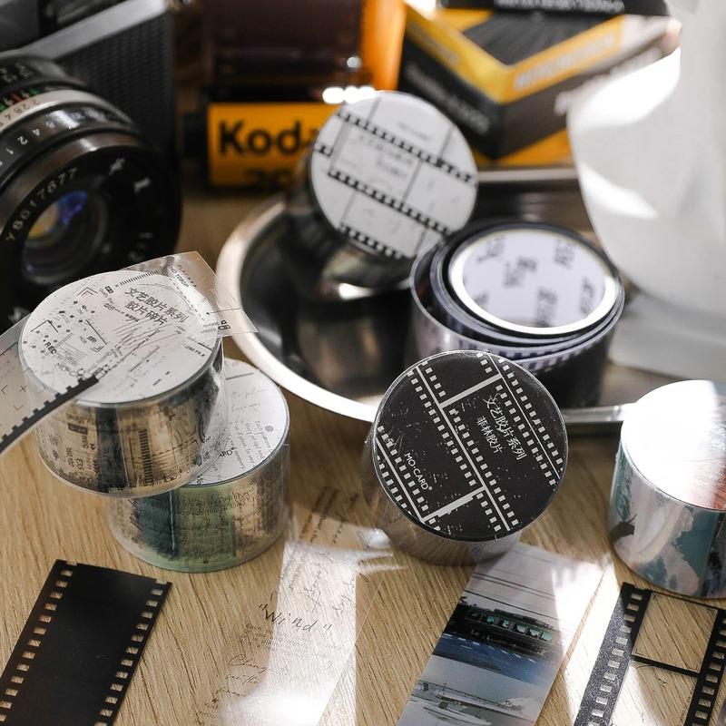 2M Retro Film Theme PET Tapes DIY Scrapbooking Collage Stationery Decor Journalling Materials Ins Adhesive Tapes