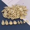 30/100pcs  Golden Marine Animal Charm Mixed Starfish Shell Stainless Steel Jewelry Making Pendant In Bulk