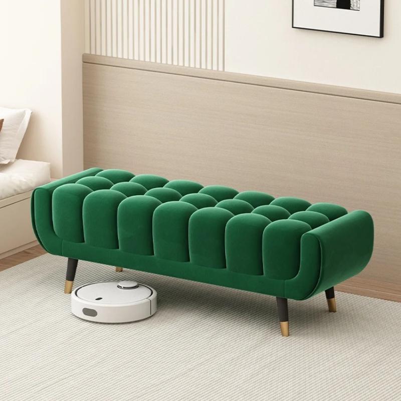 Velvet Shoe Storage Bench - Bedroom Footstool with Lid, Entryway Ottoman for Closet, European Luxury Seat - Space-Saving