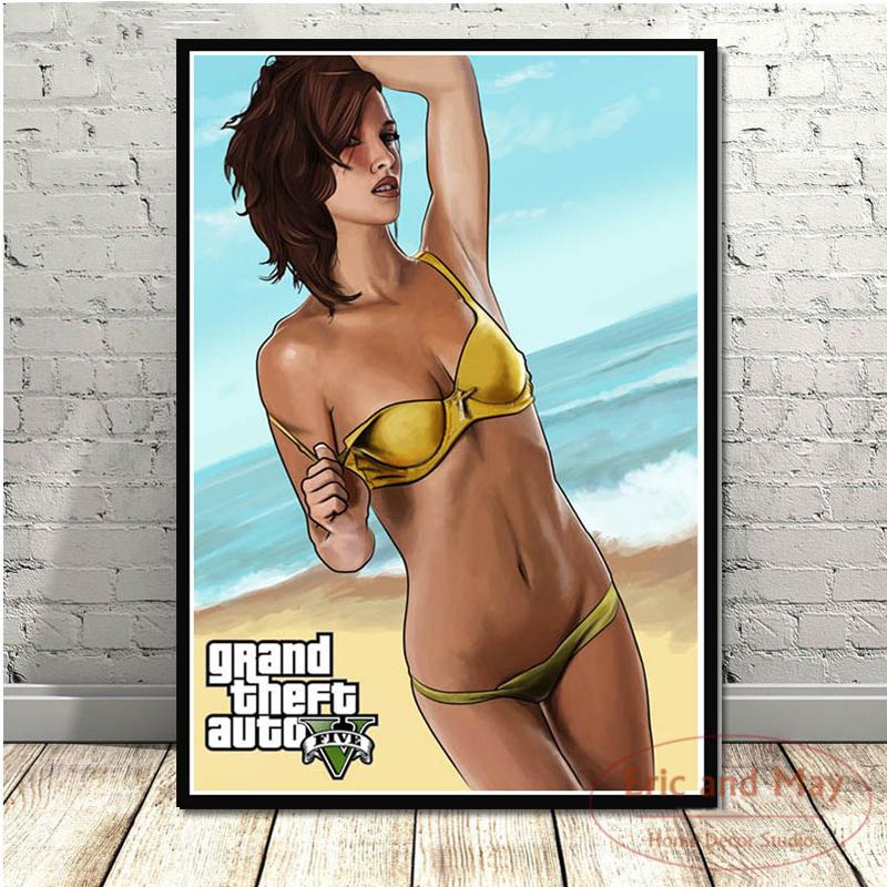 

Видеоигра Gta 5 Grand Theft Auto Art Плакаты и принты Настенная картина Абстрактная декоративная картина для домашнего декора