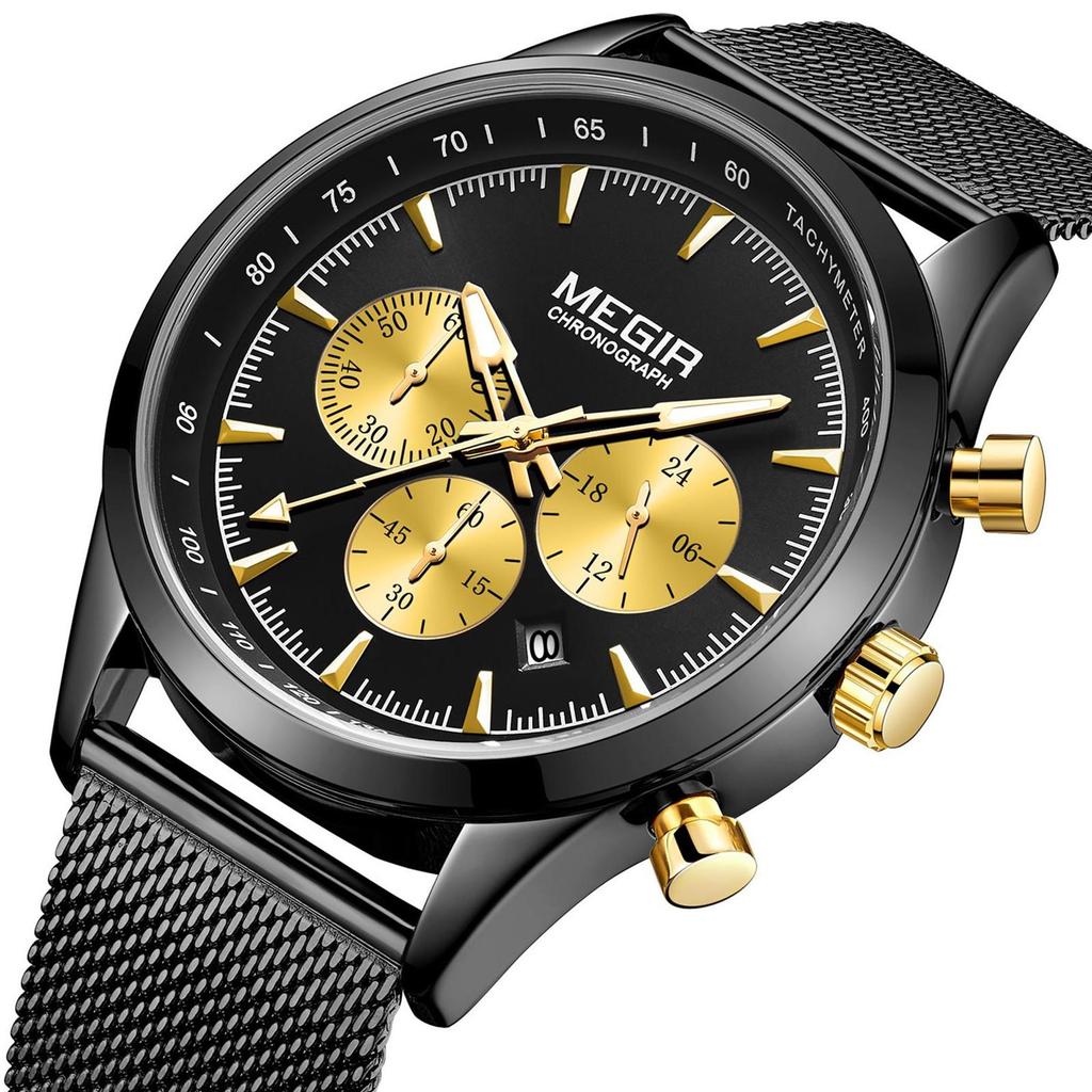 MEGIR Luxury Business Watches for Men Waterproof Men's Casual Quartz Wristwatch Chronograph Date Clock 24-hour Relogio Masculino 2153