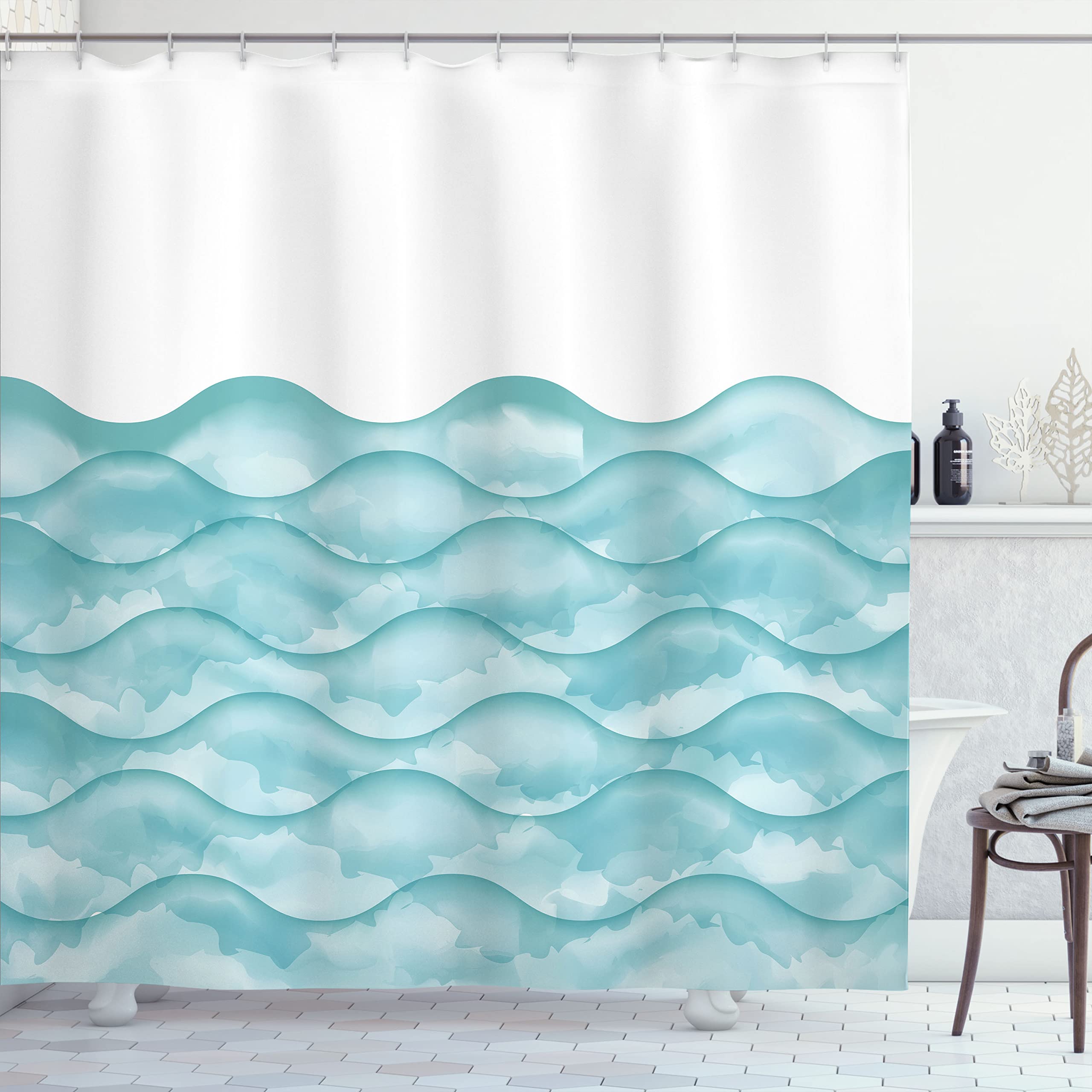 

Abstract Geometry Shower Curtain,Geometric Bathroom Curtain Minimalist Simple Aesthetic Bath Decor Curtain With Hooks W60H190(CM)-1 Pcs