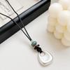Sweater Chain Autumn and Winter Black Leather Rope Bag Pendant Simple Light Luxury High Sense Niche Versatile Send Girlfriend Long Accessories