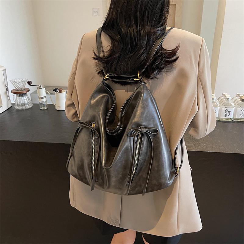 Multi-Function Backpack Soft Leather Women's Shoulder Bag Large Capacity Tote Bag Underarm Bag