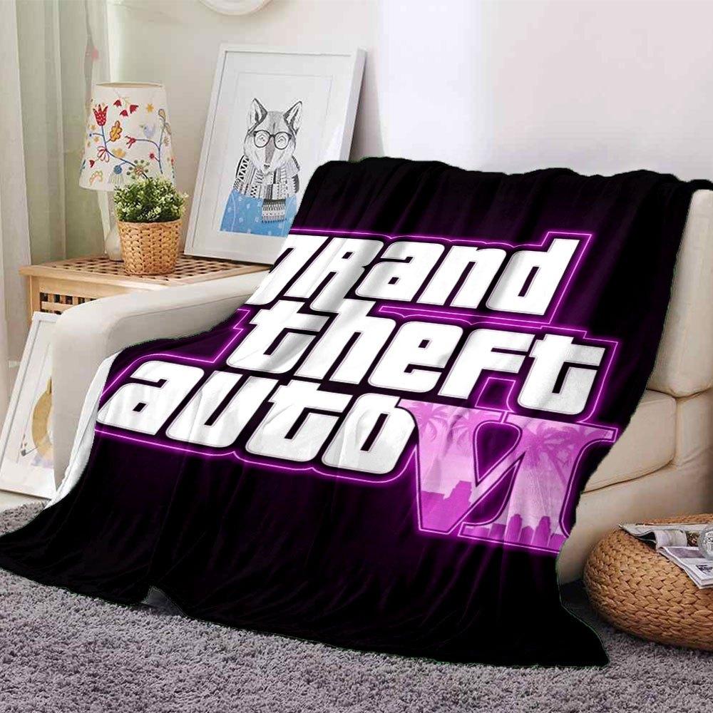 1 pezzo Coperta Morbida in Flanella Grand Theft Auto con Stampa di Designer Una coperta accogliente per tutte le stagioni, perfetta per il divano, il letto, l'ufficio