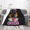 Just A Girl Who Loves Chickens , Floral Farmer Girl Gifts Creative Design Light Thin Soft Flannel Blanket Just A Girl Who Loves