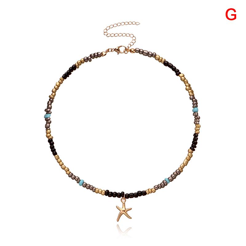 Colorful Small Bead Butterfly Star Pendant Choker Bohemia Necklace Women Jewelry