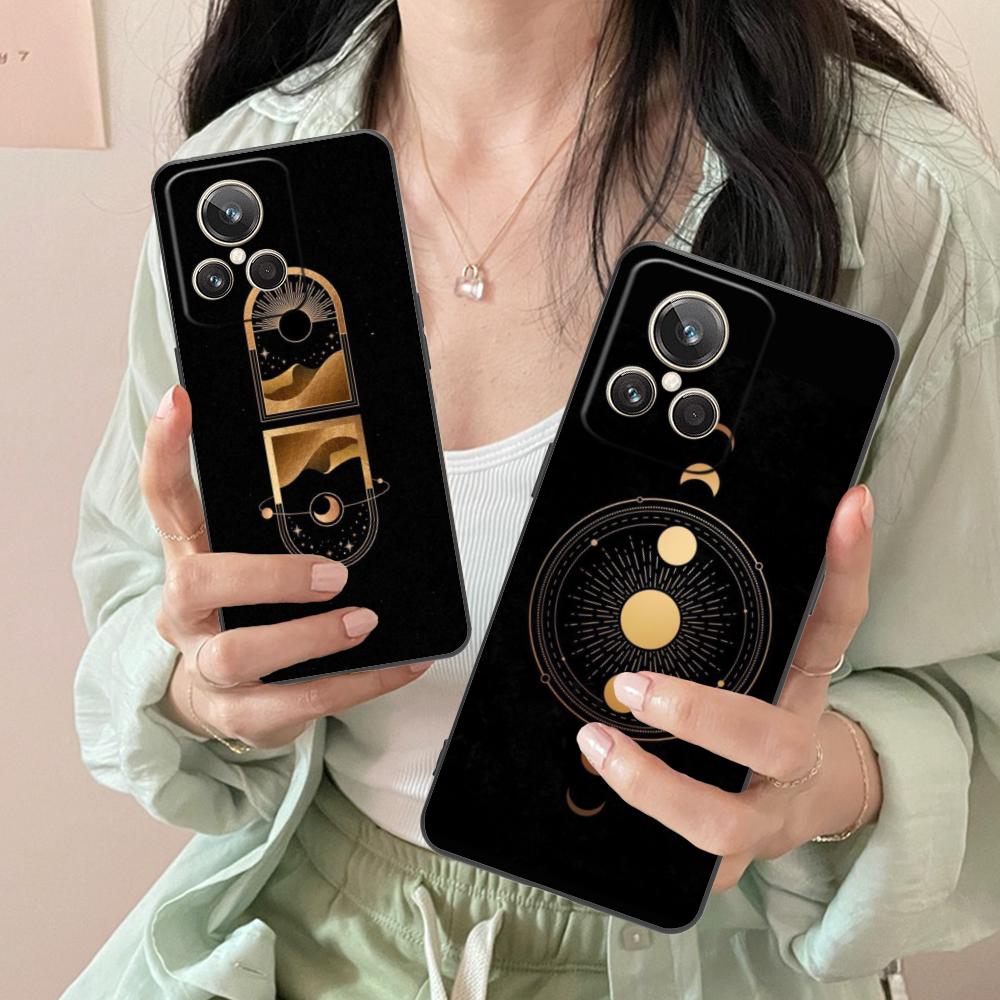 Sun Moon Mobile Cell Phone Case for Realme GT 8 Neo Pro C75 73 71 C67 65 C55 53 C35 31 C20 15 Colorful Printing Cover Cellphones