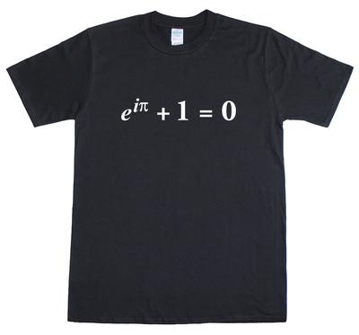 T-Shirt Para Homens Ciência Geek Equação de Identidade de Euler 100% Algodão Pré-encolhido