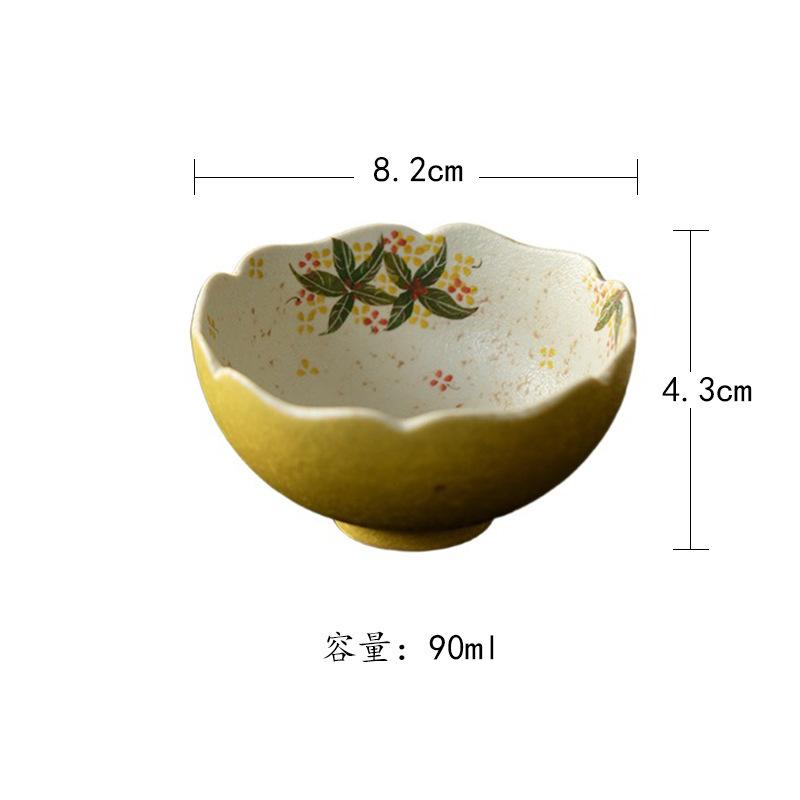 

2pc/lot Hand-painted Osmanthus Teacup Elegant Tea Bowl Set Of Cups Tea-tasting Smelling Cup Jianzhan Master Cups Teaset 90ml As Your Choose