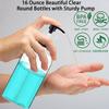 Empty Plastic Pump Bottles Dispenser 16oz/500ml Portable Clear BPA-Free Cylinder Shampoo Lotion Hand Pump Bottle Durable