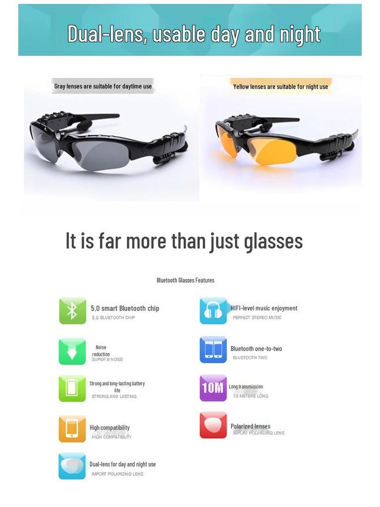 Smarte Bluetooth-Brille mit integrierten Musik-Ohrhörern