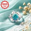 Affordable Luxury Style 925Pure Silver Inlaid with Ultra-shiny blue3A High-grade Zircon Women's Ring One Piece Gentle, Elegant, and Exquisite Gift