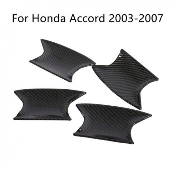 For Honda Accord 08-12 Sedan Carbon Fiber Side Door Handle Bowl Cup Covers Trims