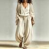1116 Ensemble trois pièces décontracté pour femmes européennes et américaines, gilet, bloomer, cardigan tricoté