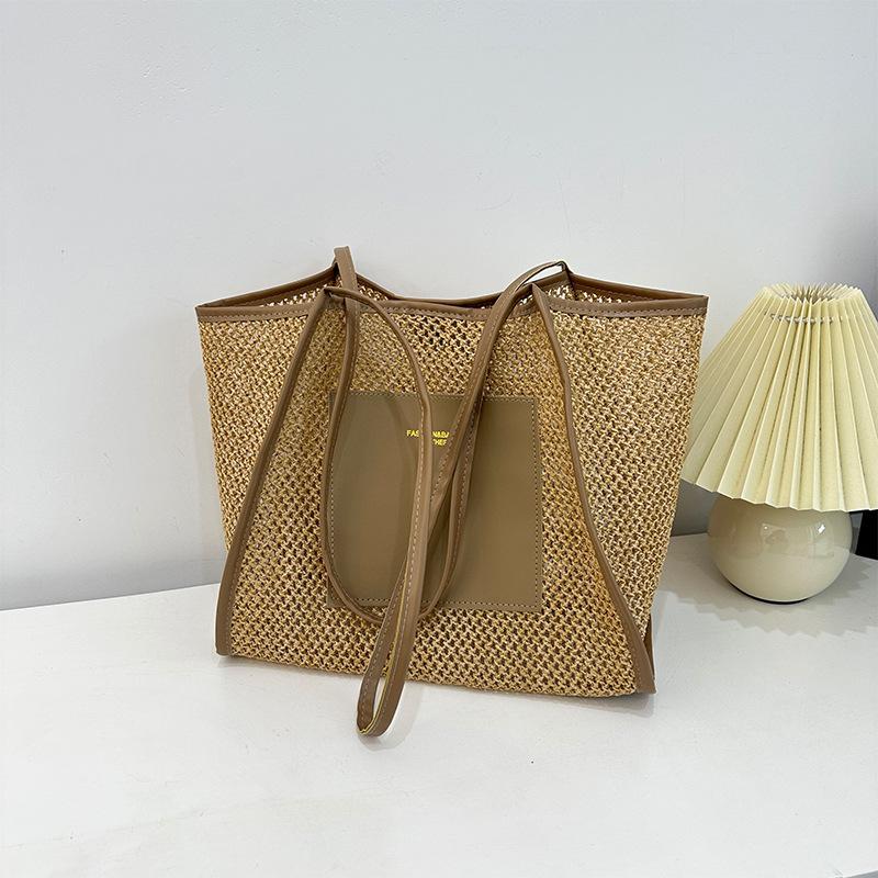 Woven Large Capacity Fashion Version Handbag New All-in-one Leisure Foreign Shoulder Tote Bag For Women Travel Beach Bag KTY