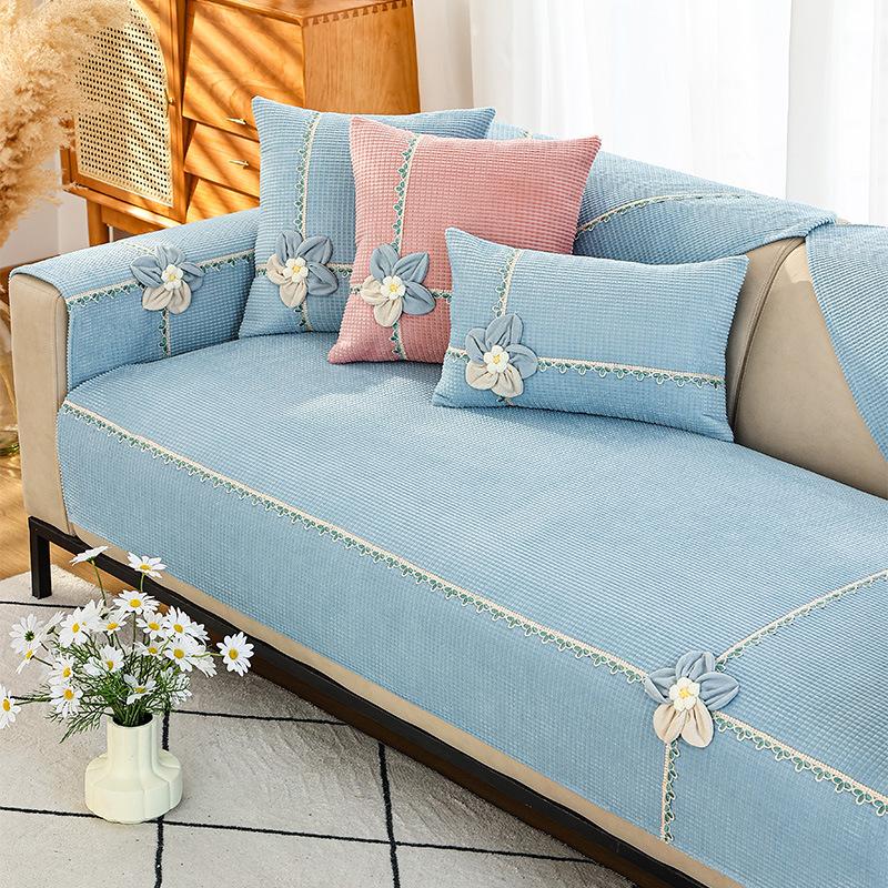 Sofa Cushion Winter Plush Rustic Style Simple Modern Four Seasons Universal Sofa Cover Cover Non-slip Cover Cloth