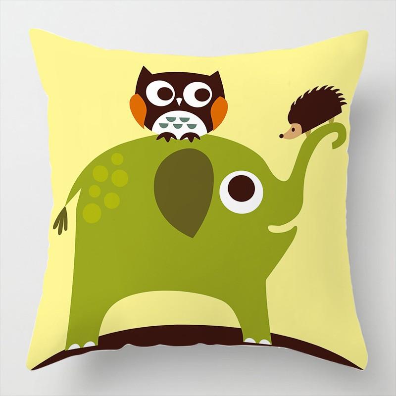 Cartoon Gift Pillow Sofa Bay Window Linen Cushion Cover