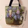 Flower Printed Tote Bag, Reusable Fashionable Backpack, Multifunctional Handbag, Printed Canvas Shopping Bag