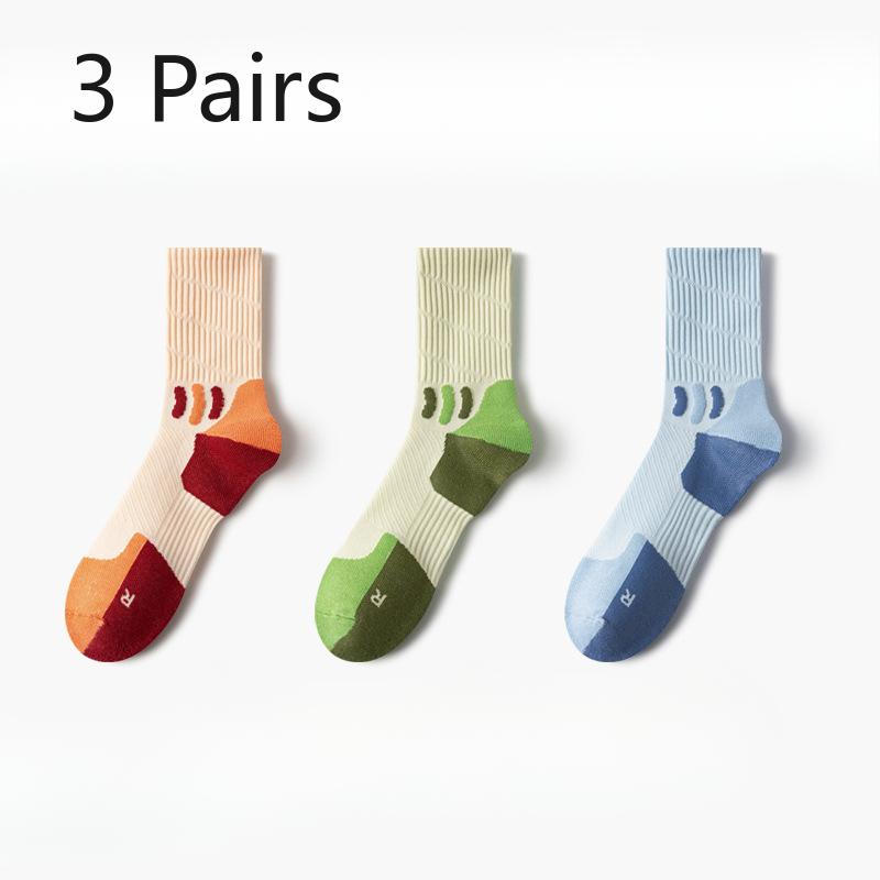 

3 пары женских весенне-летних спортивных сетчатых дышащих дезодорирующих антибактериальных носков-трубок для бега 3 Pairs