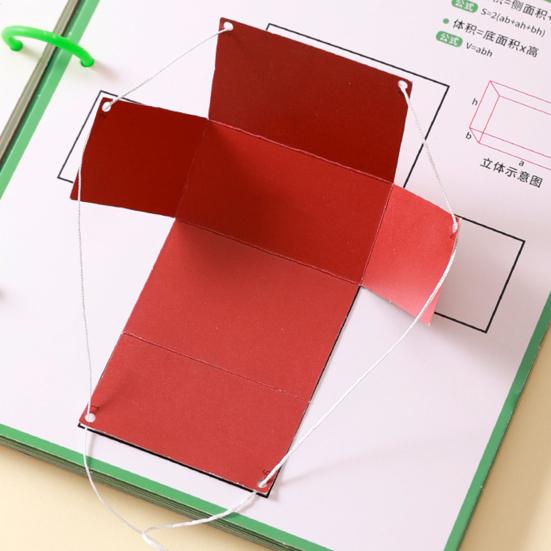 1/2Pcs Pull String 3D Geometry Learning Book with 12 Solids DIY 3D Geometry Model Kit with Braided Rope Volume Surface Area Formulas Teaching Toy
