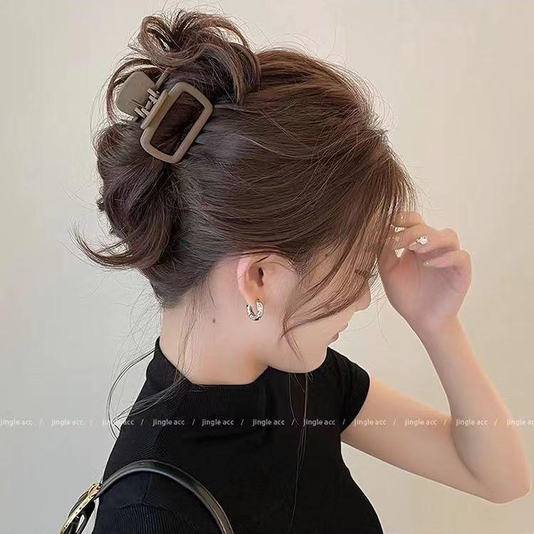 

Square Small Hair Claw for Girls - Updo & Half-Up Clip, Baking Varnish Shark Hair Accessory