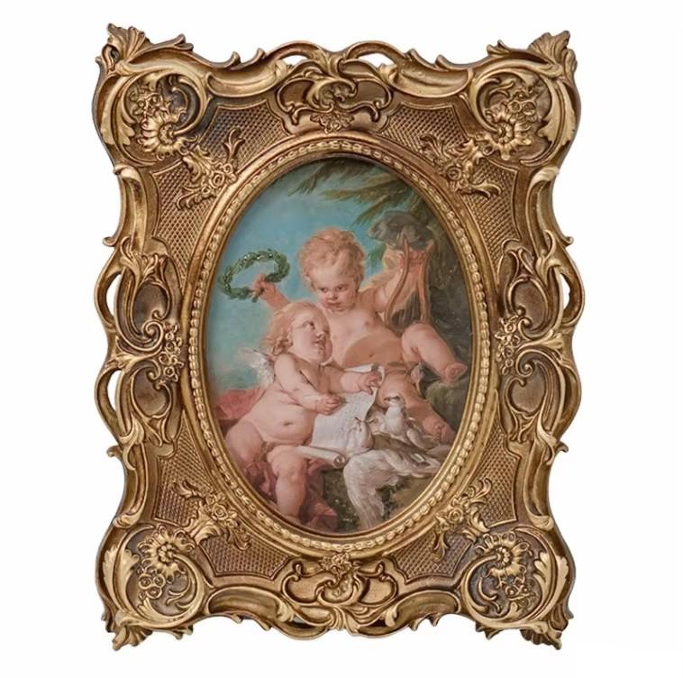 European Retro Art Luxury Palace Carving Relief Resin Wall Frame Store Club Hotel Wall Mural Crafts Home Living Room Wall Decor