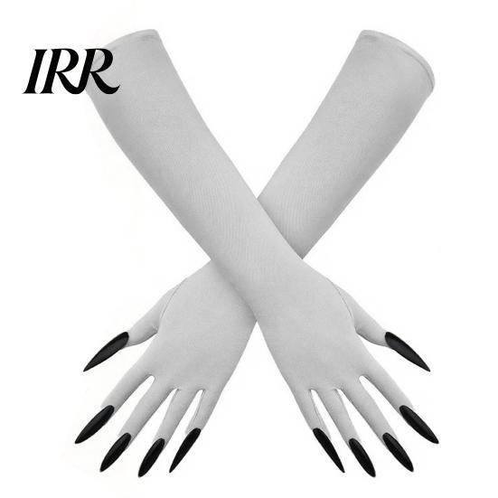 Elastic Polyester Costume Gloves 1 Pair Halloween Ghost Claw Gloves, Long Fingernail Witch Outfit Essentials Accessory, Dark Party Performance