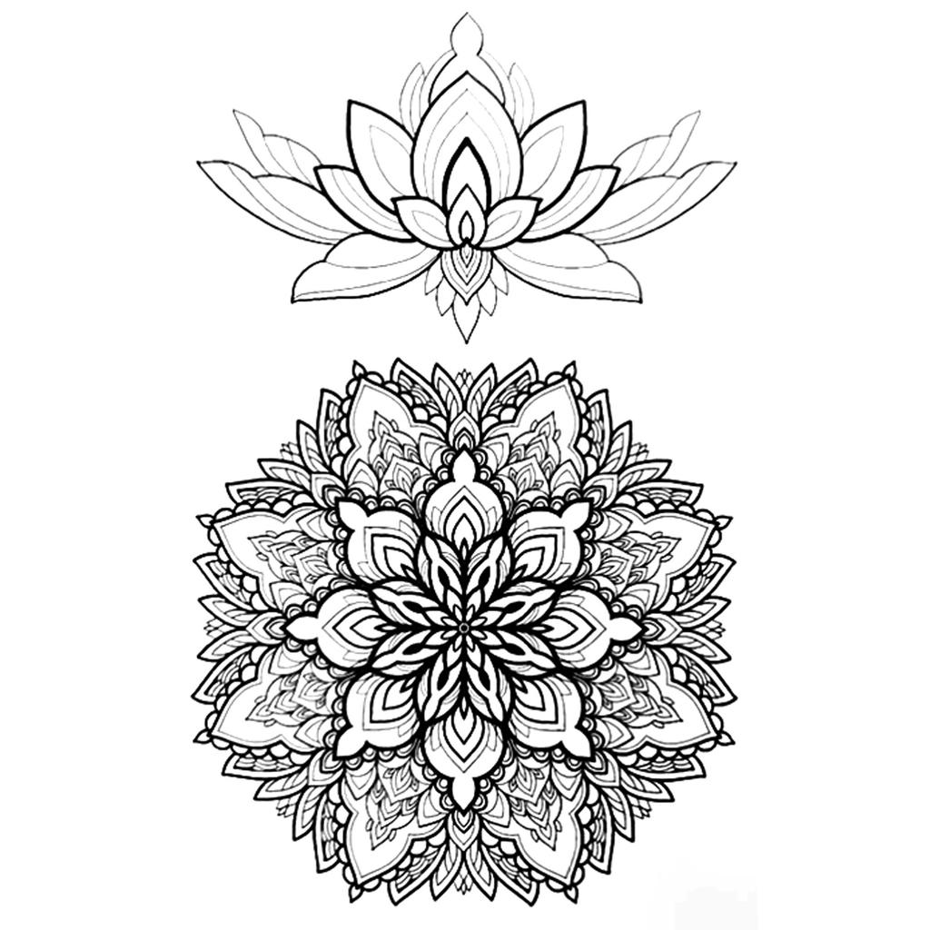 Advanced Sense Thorns Sun Moon Lotus Totem Crown Butterfly Love Flower Arm Waist Tattoo Sticker