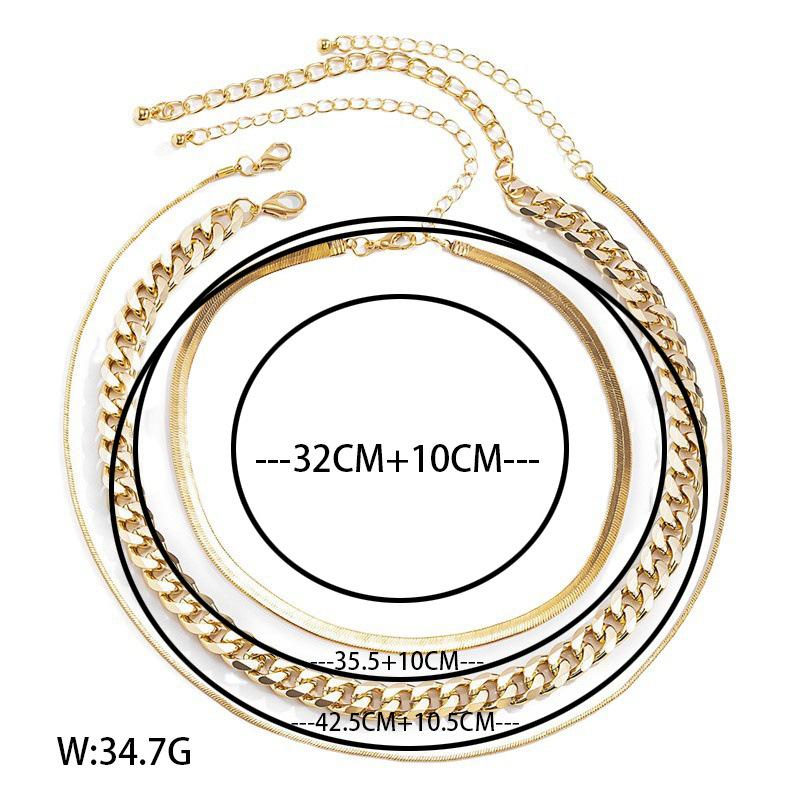 Simple Punk Style Thick Chain Neck Chain, Creative Snake Bone Chain Set Necklace for Women