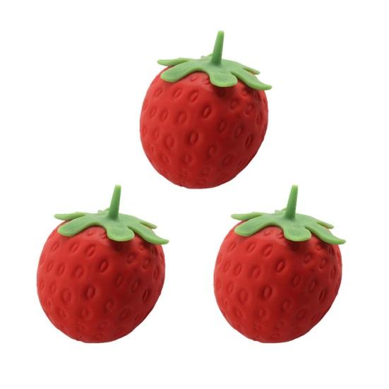 1/2/3Pcs Stress Relief Strawberry Squeeze Toy Slow Rebound Simulated Fruit Fidget Toy Anti-anxiety Sensory Ball Decompression